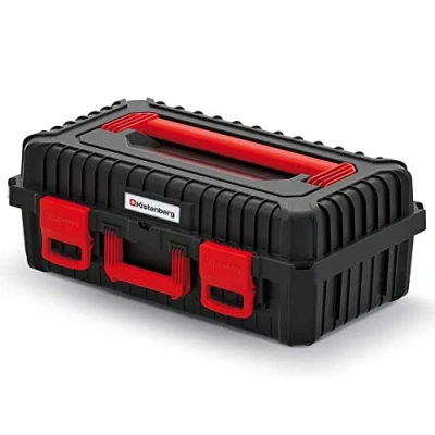 Afbeelding van Kistenberg Machinekoffer met schuimrubberen inleg voor elektrisch gereedschap, gereedschapskoffer, draagvermogen 25 kg, ergonomische handgreep, kunststof, zwart, 585 x 360 217 mm