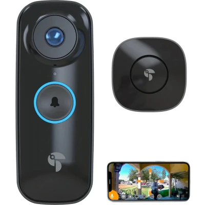Afbeelding van Toucan Draadloze Video Doorbell Pro met radarbewegingsdetectie optie voor bekabeling of batterijvoeding