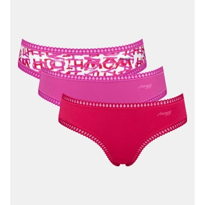 Afbeelding van sloggi GO Crush Hipster C3P Pink Dark Combination, Roze S