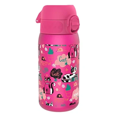 Afbeelding van ion8 Kinder Drinkfles Lekvrij 350 ml Cats / roze