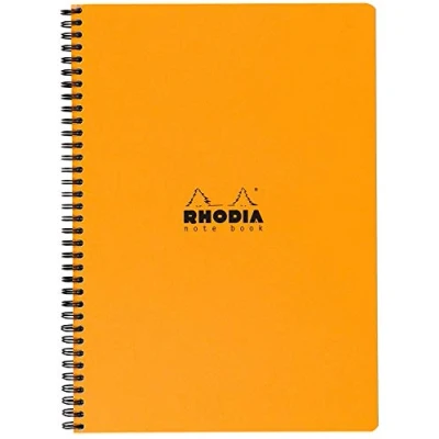 Afbeelding van Rhodia 193008C notitieboek (met dubbele spiraal, microgeperforeerd, DIN A4, geruit, 80 g, 22,5 x 29,7 cm, vellen) 1 stuk oranje