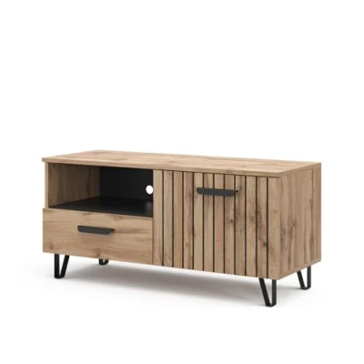 Afbeelding van Vicco TV meubel &quot;Amber&quot;, Bruin/Bruin, 100.2 x 48.5 cm met lade en deur