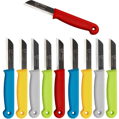 Afbeelding van Solingen Schilmesje RVS Glad 16 cm met &quot;Blade Cover&quot; HACCP Mix 10 Stuks