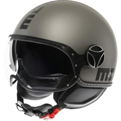 Afbeelding van MOMODESIGN FGTR EVO E2206 Jethelm met zonnevizier, open motorhelm voor motorfiets en scooter, dames heren, titanium mat/zwart, L