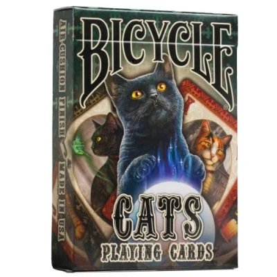 Afbeelding van Bicycle Katten speelkaarten ontworpen door Lisa Parker, zwart