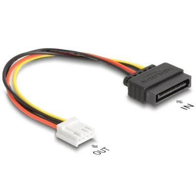 Afbeelding van SATA Stromkabel 15 Pin Stecker zu 1 x Floppy 4 Buchse cm HQ p