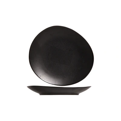Afbeelding van Cosy &amp; Trendy Kleine Bordjes / Gebaksbordjes Vongola Black 15 x 14 cm 4 Stuks