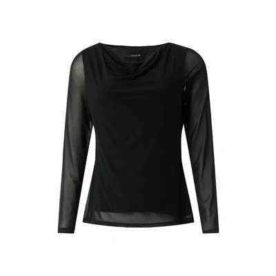 Afbeelding van Comma Mesh Top Effen Zwart 36