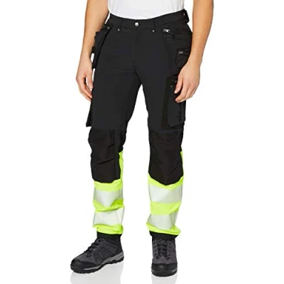 Afbeelding van Blaklader High Vis 4 weg stretch werkbroek 1993 1642 Zwart/High Geel C54