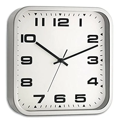 Afbeelding van TFA Dostmann Analoge wandklok met metalen frame, metaal, glas, wit, L310 x B62 H338 mm