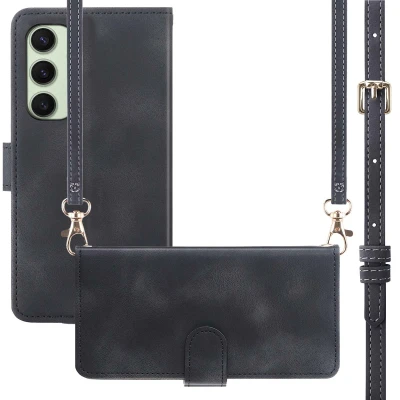 Afbeelding van Samsung Galaxy S24 FE Hoesje Kunstleder imoshion Koordhoesje/Bookcase Zwart Telefoonhoesje