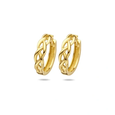 Afbeelding van Geelgouden Klapoorringen schakelmotief 4023486