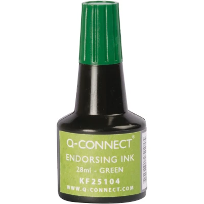 Afbeelding van Q connect Stempelinkt, Flesje Van 28 Ml, Groen Stempelinkt