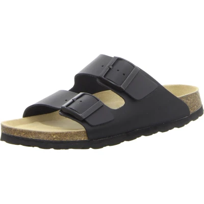 Afbeelding van Natural Sense unisex pantoffels muiltjes sandalen leer zwart 1095018
