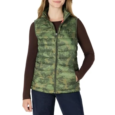 Afbeelding van Amazon Essentials Lichtgewicht Waterbestendig Packable Puffer Vest, Groene Camo, M