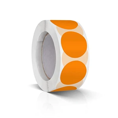 Afbeelding van Ronde stickers, 25 mm, kleurcodering, labels, rol, oranje, 500 stuks