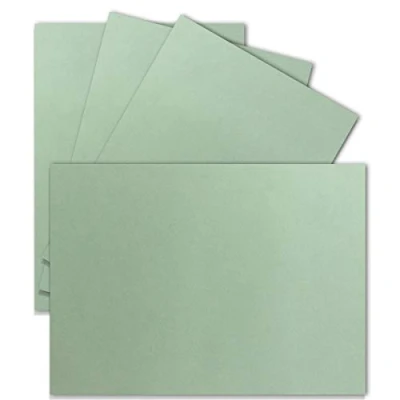 Afbeelding van 50 enkele kaarten, DIN A6, 10,5 x 14,8 cm, 240 g/m², eucalyptus, gekleurd karton, knutselpapier, knutselkaarten, blanco ansichtkaarten