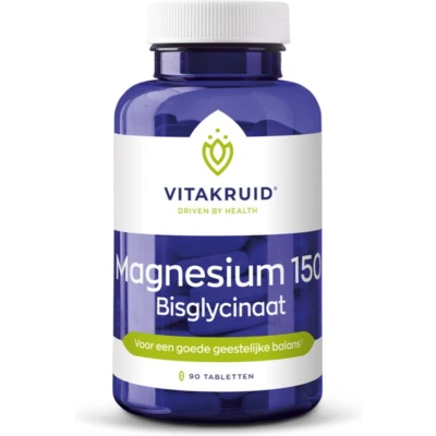 Afbeelding van Gratis Verzending: 2x Vitakruid Magnesium 150 Bisglycinaat 90 tabletten