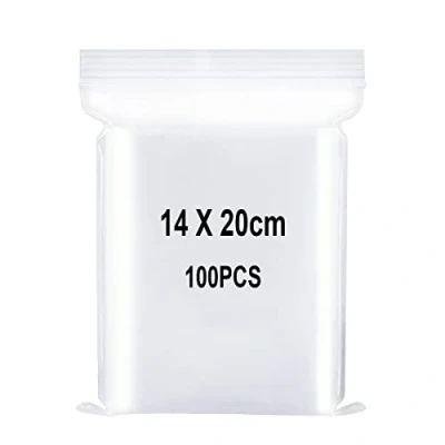 Afbeelding van Hersluitbare Transparante Plastic Tassen, Kleine Ziplock Polyzak, Zak Met Ritssluiting Druksluiting, Van Toepassing op Kkeukenopslag, Opslag Kantoorbenodigdheden enz. 14x20cm 100st