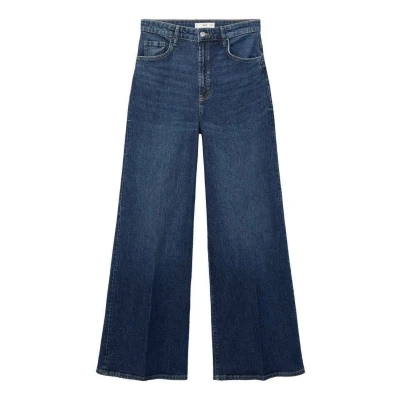 Afbeelding van Mango Flared Jeans, Dames, Maat: 46, Dark blue denim