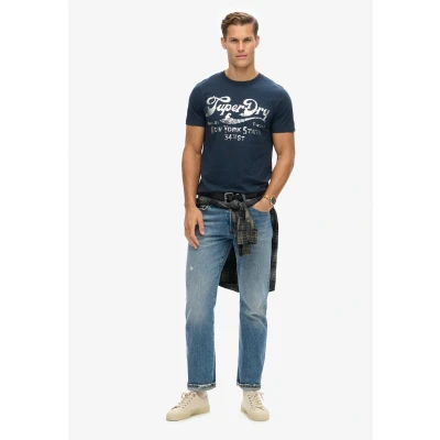 Afbeelding van Superdry Workwear Tshirt print, Heren, Maat: Large, Eclipse navy slub