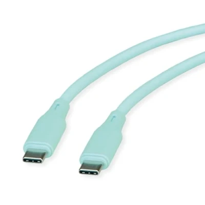 Afbeelding van ROLINE USB 2.0 kabel, type C C, M/M , Silicone, 60W, groen, 1 m