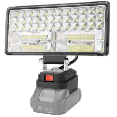 Afbeelding van Radikor Acculamp voor Makita 18 V, 90 W, draadloze led werklamp, accu, 8400 lumen, draagbare schijnwerper, 2 helderheidsinstellingen, bouwplaatslamp met USB opladers (geen accu)