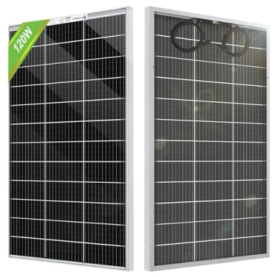 Afbeelding van ECO WORTHY bifaciaal zonnepaneel 120W 18V, monokristallijn voor 12v accu&#039;s, fotovoltaïsch, ideaal camper, balkonsysteem, tuinhuisvesting, boot