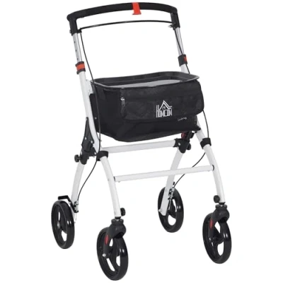 Afbeelding van HOMCOM Rollator Walker Aluminium 64,5x54x102cm Wit