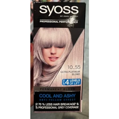 Afbeelding van Syoss Blond Cool Blonds haarverf, haarkleur, 10 55 Platinum Blond, niveau 3, 115 ml