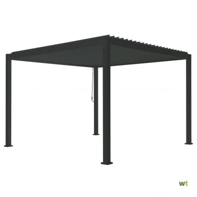 Afbeelding van Overkapping vierkant M Alvaro Gazebo 394 cm x 363 Matt royal grey Suns