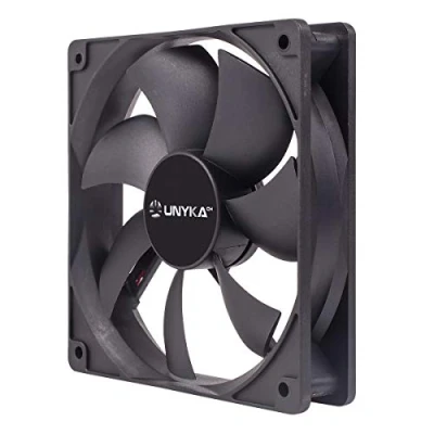 Afbeelding van UNYKAch Computerventilator 120 mm, 51800, zwart, basic, 1200 rpm, 4 polig, 7 vleugels, stil