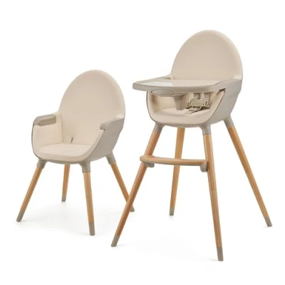 Afbeelding van Kinderkraft FINI2 Hoge kinderstoel Dubbel eetblad tot 5 jaar Beige