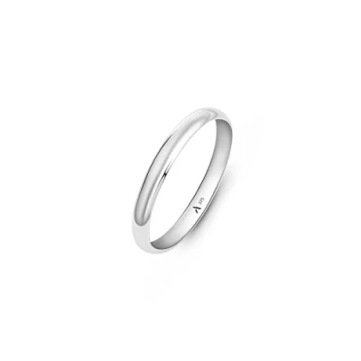 Afbeelding van Amberta Allure Trouwring voor Dames in Witgoud 9K: 2.5 mm Witte Gouden Trouwring: Maat 18