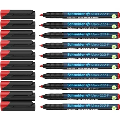 Afbeelding van universele marker Schneider Maxx 222 F permanent rood doos met 10 stuks