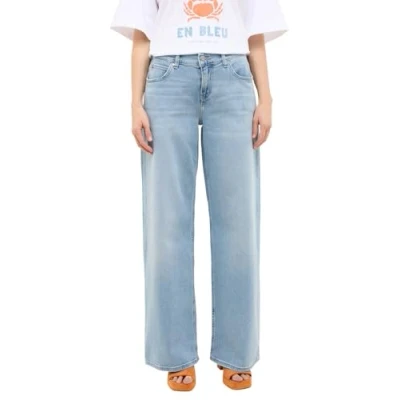 Afbeelding van Mustang Style Medley WIDE LEG Relaxed fit jeans, Dames, Maat: 31x32, Blau