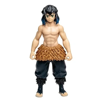 Afbeelding van McFarlane Toys Demon Slayer Inosuke Hashibira 5 inch actiefiguur Leuk verzamelobject in pintformaat met articulatie, 2 zwaarden en seizoen 1 look