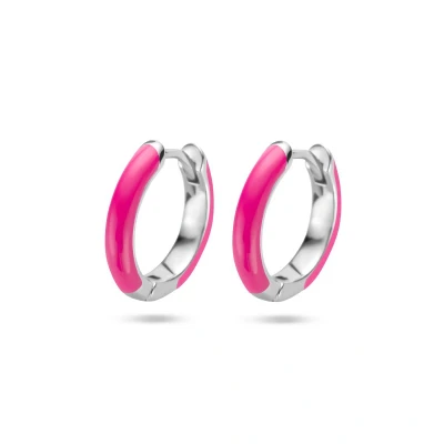 Afbeelding van zilver gerhodineerd klapoorringen emaille 1336227