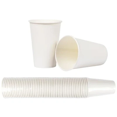 Afbeelding van Heku 50 witte papieren bekers, verse vezels met coating, milieuvriendelijk en recyclebaar, FSC gecertificeerd, voor warme koude dranken, ideaal evenementen, kantoren cafés, 0,2 l