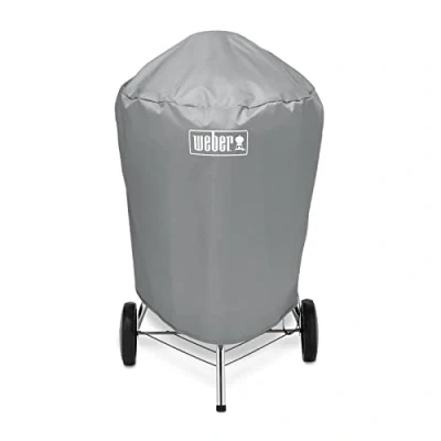 Afbeelding van Weber Premium Beschermhoes 57 cm Hoes Voor De Barbecue Sterk, Ademend, UV &amp; Waterafstotend Ronde Draagbaar Licht Grijs (7176)