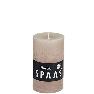 Afbeelding van Spaas Rustieke cilinderkaars 50/80 mm beige 12ST