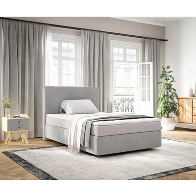 Afbeelding van Boxspringbed Dream Well Cord Zilvergrijs 120x200 cm met TFK Matras en Topper