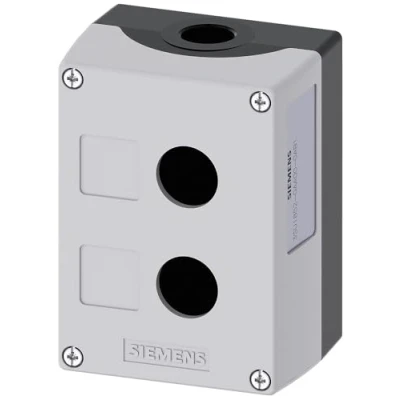 Afbeelding van Siemens 3SU1852 0AA00 0AB1 Lege behuizing 2 inbouwplaatsen, Voor bodembevestiging (l x b h) 118.4 85 64 mm Grijs 1 stuk(s)