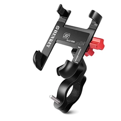 Afbeelding van Bike Phone Mount, 360 verstelbare aluminium mobiele telefoonhouder voor fiets motorfiets compatibel met iPhone 11 Max Xr Xs X 8 7 6 5 Plus, Samsung S10+ S9 S8, Note 10 9