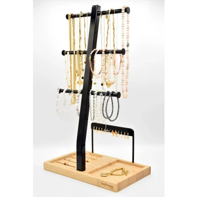 Afbeelding van Sieradenhouder Zwart Sieradenrekje Voor Kettingen Opbergrek Sieraden Sieradenrek Galeara Viva hoog