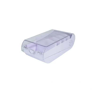 Afbeelding van Exacompta Ref. 5346423D 1 Learning Box BUNNYBOX A7 afmetingen 25 x 13,2 8,5 cm kleur paars/kristal capaciteit tot 900 kaarten in formaat