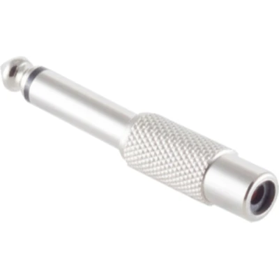 Afbeelding van Tulp (v) 6,35mm Mono Jack (m) Adapter Metaal Zilver