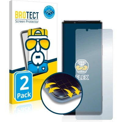 Afbeelding van BROTECT Screenprotector voor Sony Xperia 1 II Folie Beschermfolie transparant volledig dekking (2 Stuks)