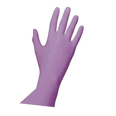 Afbeelding van Unigloves Nitriel handschoenen voor manicure en pedicure behandelingen kleur violet maat S 100 stuks