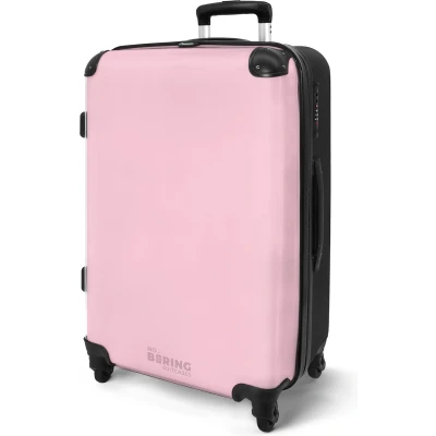 Afbeelding van NoBoringSuitcases.com® Koffer groot Rolkoffer lichtgewicht Pastel roze Reiskoffer met 4 wielen Grote trolley XL 20 kg bagage